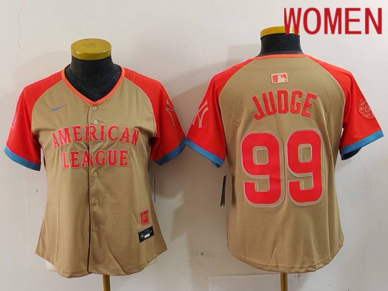 Women New York Yankees 99 Judge Orange All star 2024 Nike MLB Jersey style 1